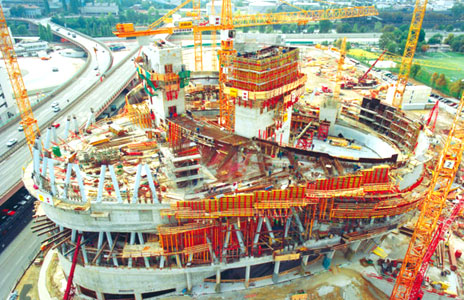 PERI Formwork used for construction of the Mercedes-Benz Museum in Stuttgart, Germany.