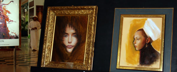 Italian paintings presented at a recent art exhibition in Dubai