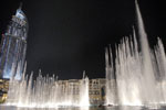 Testing of The Dubai Fountain begins.