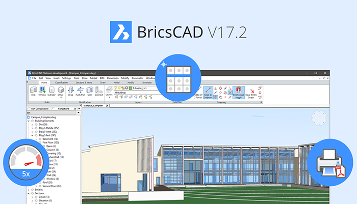 BricsCAD V17.2 boosts display performance, adds new usability tools and comes with a powerful set of workflow-enhancing features – and best of all, it's free of charge to V17 license owners!