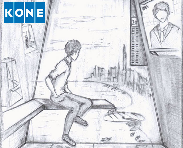 KONE Future Elevator Inside Sketch by Rawan Sonbolli