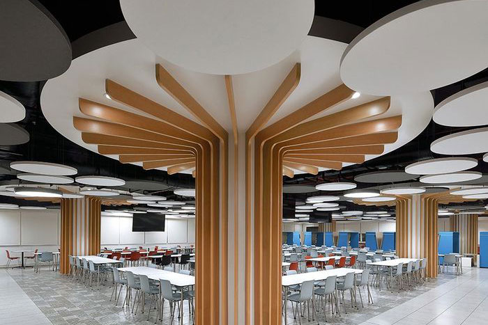 Topiq Sonic frameless acoustic ceiling rafts from Knauf AMF