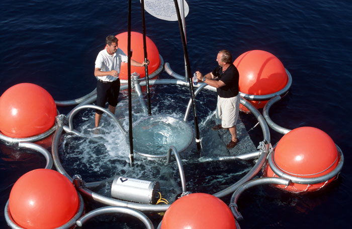 New technology to harvest fresh water from the submarines springs in the sea. New technology to harvest fresh water from the submarines springs in the sea.