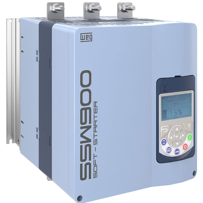 The high-performance SSW900 soft starter provides gentle starting and stopping of three-phase induction motors along with comprehensive motor protection