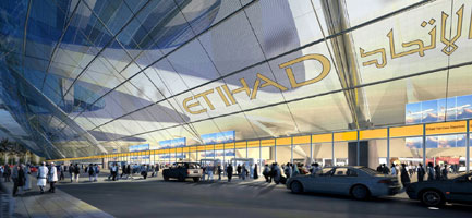 The flagship Midfield Terminal at Abu Dhabi International Airport to be completed in 2010.