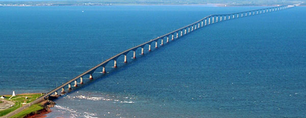 Canadian mega-project - 13 kilometre-long Confederation Bridge across the Northumberland Strait in Eastern Canada.