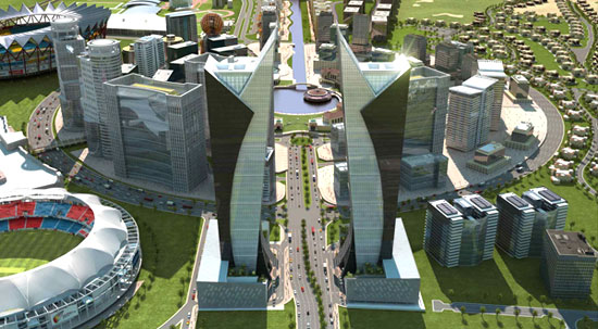 Twin Towers to be Tallest Structures in World's First Integrated Sports City.