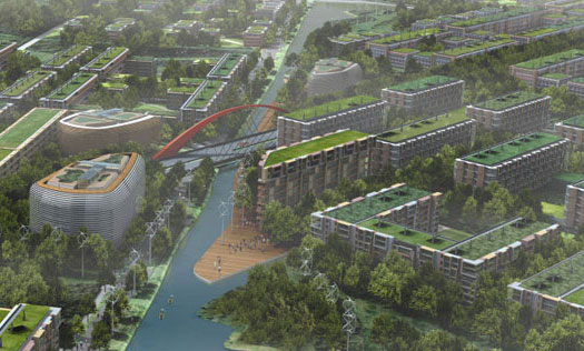 Artist's impression of Dongtan eco-city, designed by Arup.