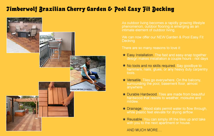 Brazilian Cherry Garden & Pool Easy Fit Decking