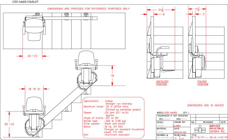 Step-Saver Stairlift - CAD Drawing