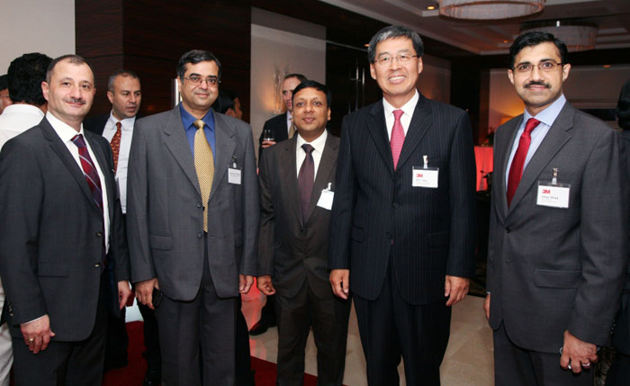 From left to right, Chaouki Bahsoun, Country Business leader SSPS, 3M, Sunil Madhok from SBM, Aman Gupta from SBM, Hak Cheol (H.C) Shin, 3M’s International Vice President and Irfan Malik, Vice President, 3M Middle East and Africa.