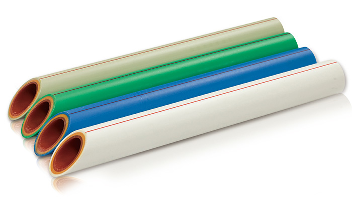 PPR/PPR-Fiberglass/PPR reinforced multilayer composite pipes