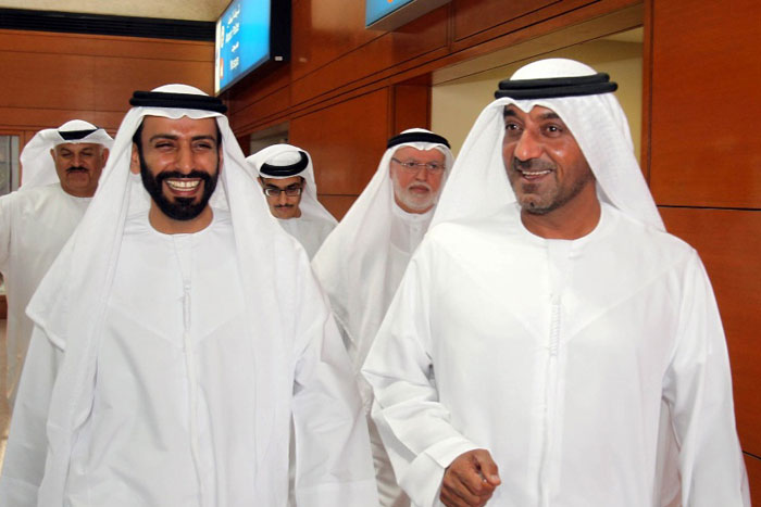 H.H. Sheikh Ahmed Bin Saeed Al Maktoum along with H.E. Sheikh Hamad Bin Tahnoon Al Nahyan.
