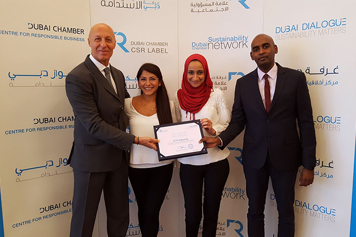 DC Pro Engineering Awarded Prestigious Dubai Chamber CSR Label