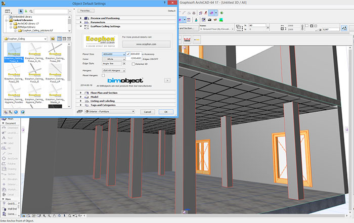 Ecophon creates its acoustics systems as BIM objects