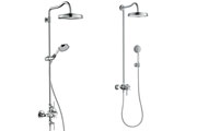 Showerpipe with thermostatic mixer and 1jet overhead shower