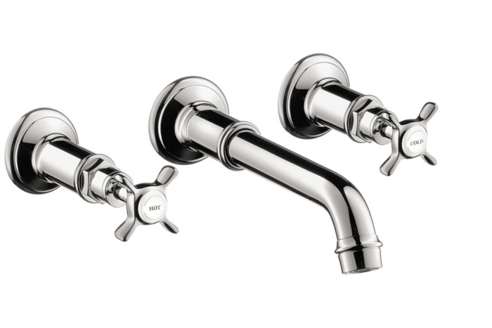 Wall-Mounted Widespread Faucet Trim with Cross Handles
