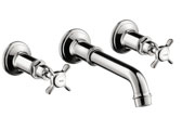 Wall-Mounted Widespread Faucet Trim with Cross Handles