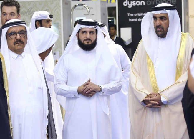 His Highness Sheikh Hamdan Bin Rashid Al Maktoum, Deputy Ruler of Dubai and Minister of Finance, Jamal Lootah, CEO, Imdaad and H.E. Dr. Rashid Ahmad Bin Fahad, Minister of Environment and Water.