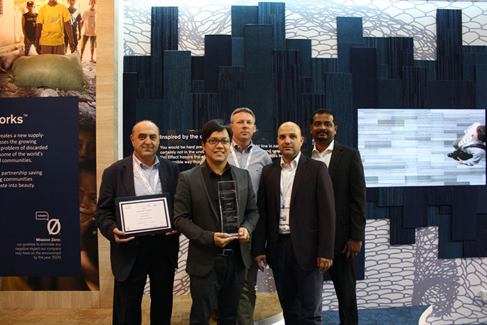 Interface has taken home an INDEX Product Design award for its Net Effect carpet tile collection.
