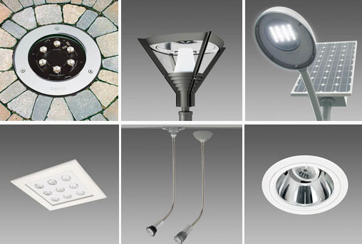Interior and exterior light fixtures from Italy.