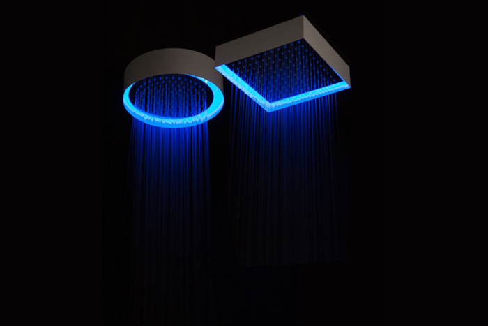 LED Rainfall Shower Heads by Bongio