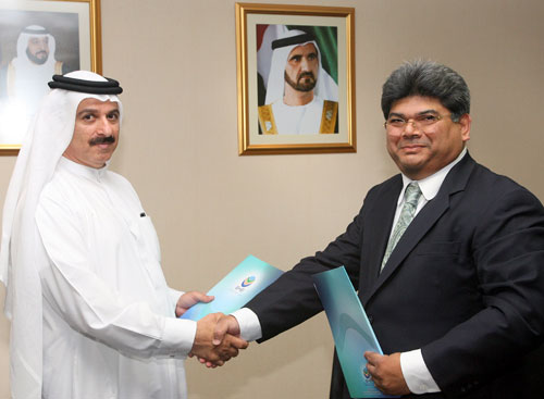 Ahmed Abdul Hussain, CEO of EHS and Dilip Rahulan, Chairman/CEO of Pacific Controls Systems.
