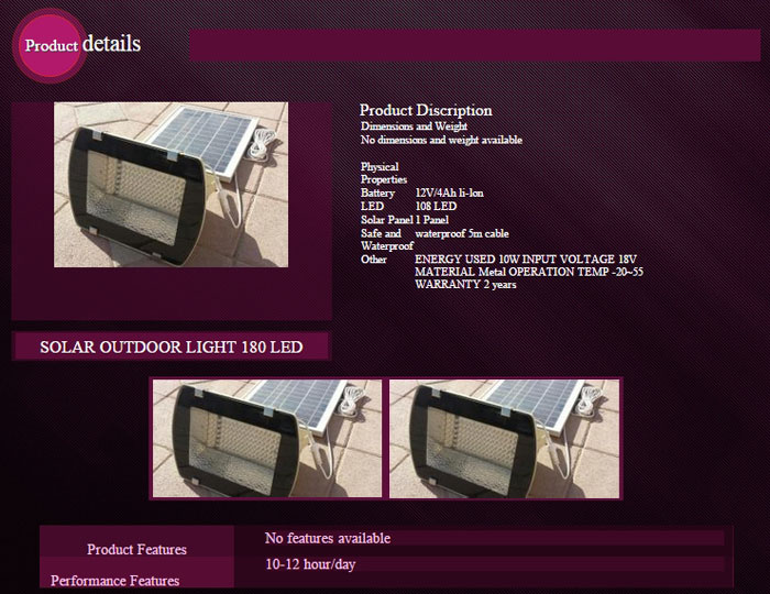 Landscape Lighting System (Flood Light-180 LED)