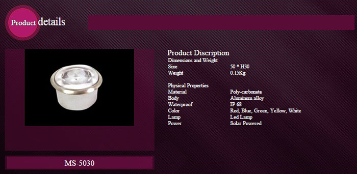Solar LED Emitting Tiles (MS-5030)
