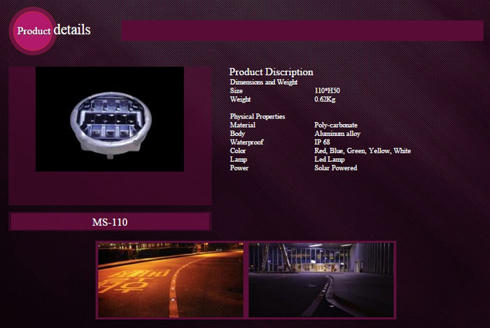 Solar LED Road Studs (MS-110)