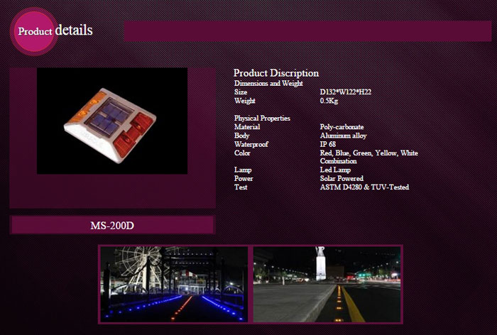 Solar LED Road Studs (MS-200D)