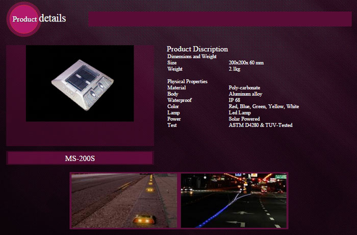 Solar LED Road Studs (MS-200S)