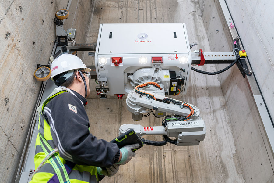 Schindler R.I.S.E Construction Robot in Singapore to Support Shaw Tower Redevelopment