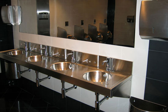 The photo is showing a range of Senda's products suitable for washroooms and toilet facilties.