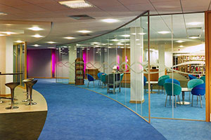 Solare Single Glazed Frameless Partition System from Avanti Systems