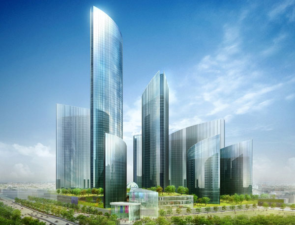 The cutting edge Metropoliya project is located just 7 km from the Kremlin.