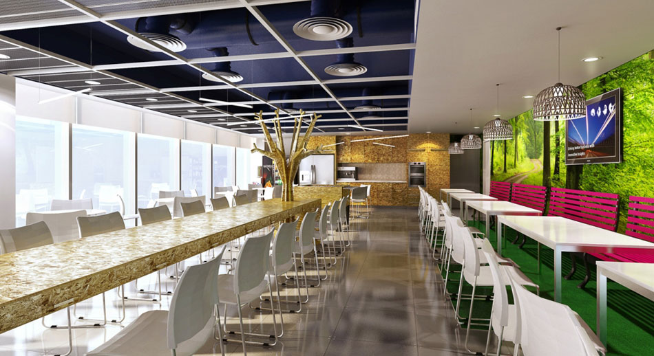 Pringle Brandon designed the breakout room for the Dubai offices of global research agency TNS.