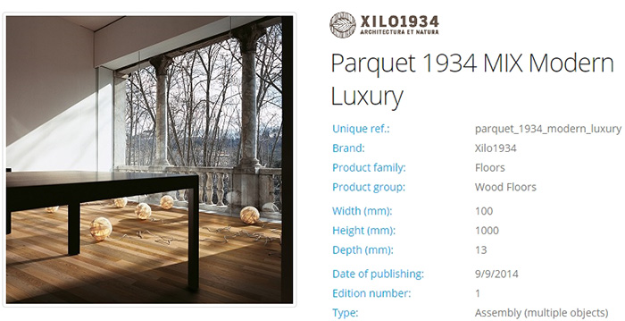 XILO1934 releases their parquets as BIM objects